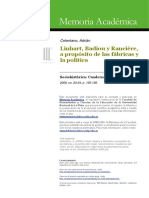 Adrian Celentano, Linhart, Badiou y Rancière, A Propósito de Las Fábricas y La Política