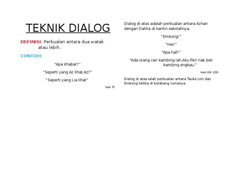 Teknik Penulisan Dialog dalam Cerita | PDF