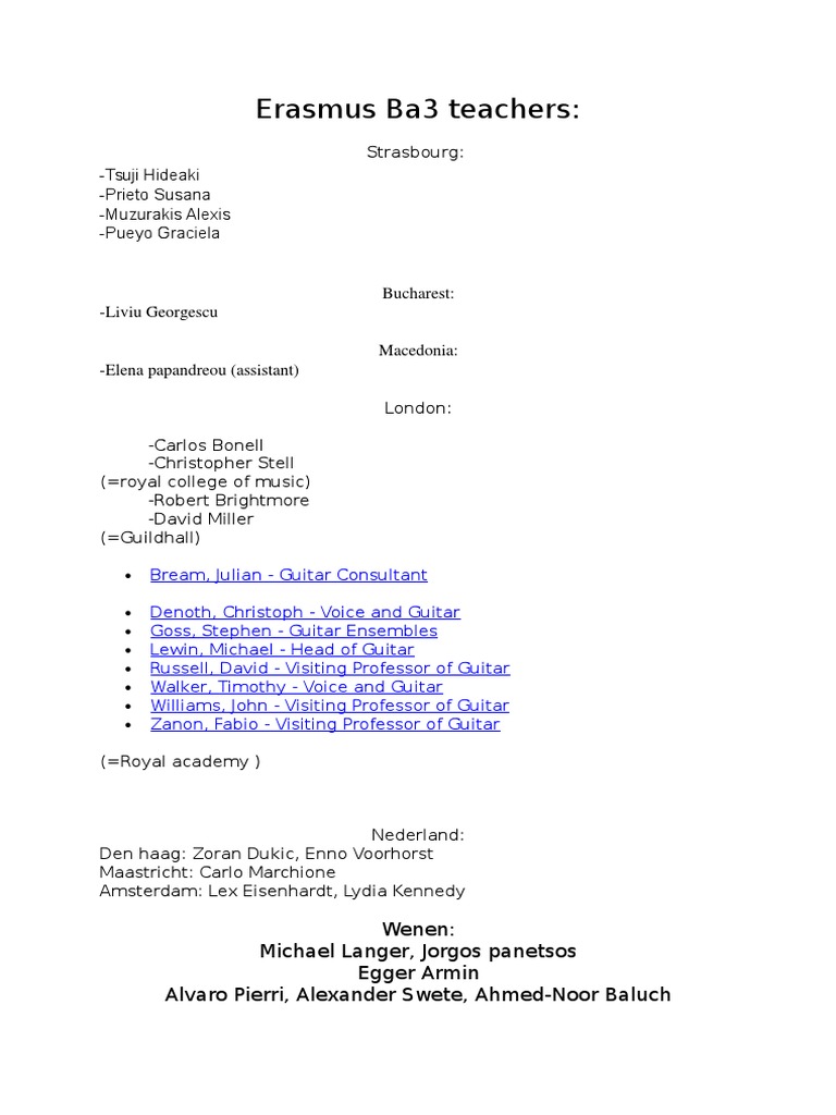 Erasmus Ba3 Teachersv XCVCXVC | PDF