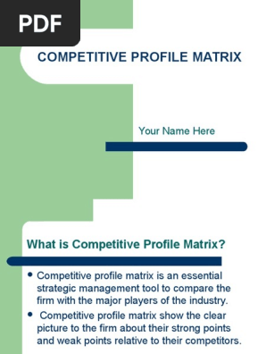 Competitive Profile Matrix  PDF  Weighted Arithmetic Mean 