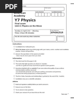 Edexcel GCE Physcis 2008 Unit 4 Mock Exam 15 - 16 With Mark Scheme