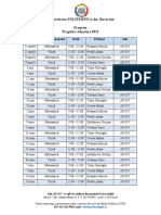 Program Pregatire Admitere 2012