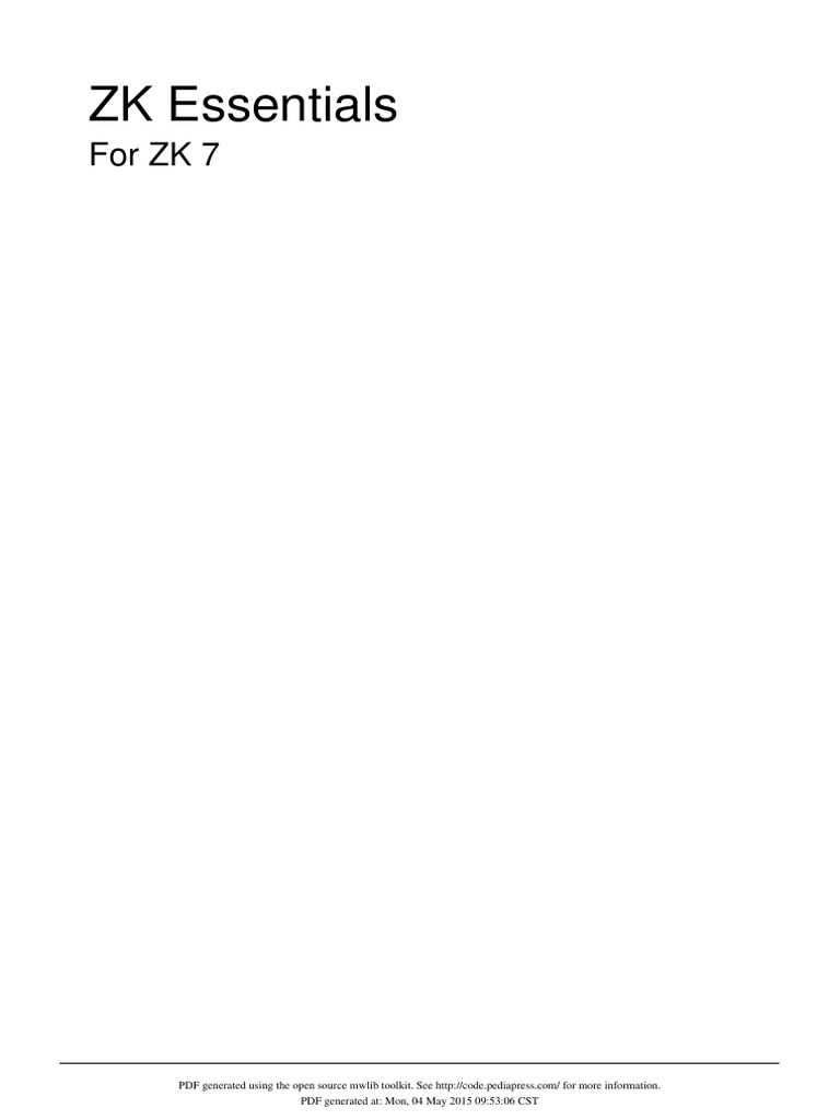 ZK 7 Essentials | PDF | Model–View–Controller | Cascading Style Sheets