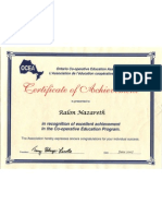 Coop Certificate of Achievement 