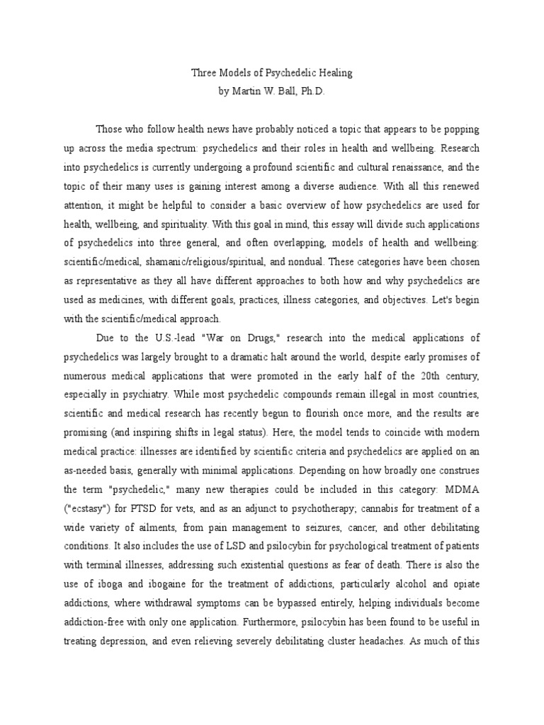 Three Models of Psychedelic Healing | PDF | Ayahuasca | Psychedelic Drugs