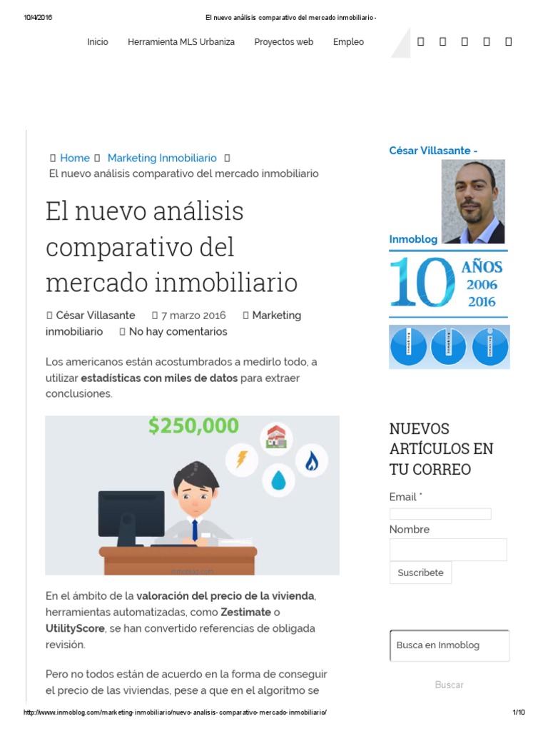 El Nuevo Análisis Comparativo Del Mercado Inmobiliario Pdf