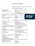 Test Estilos de Aprenidaje 2° Ciclo