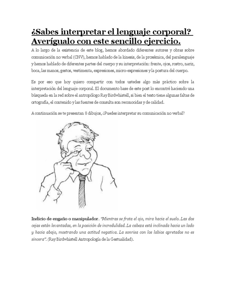 El Lenguaje Corporal Comunicacion No Verbal Ciencia General