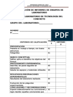 Calificación de informes de laboratorio de agregados para concreto