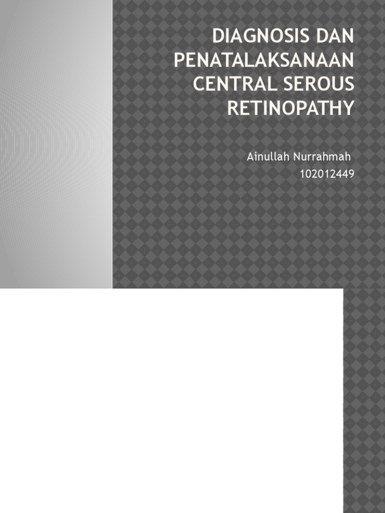 Diagnosis Central Serous Retinopathy | PDF | Sains & Matematika