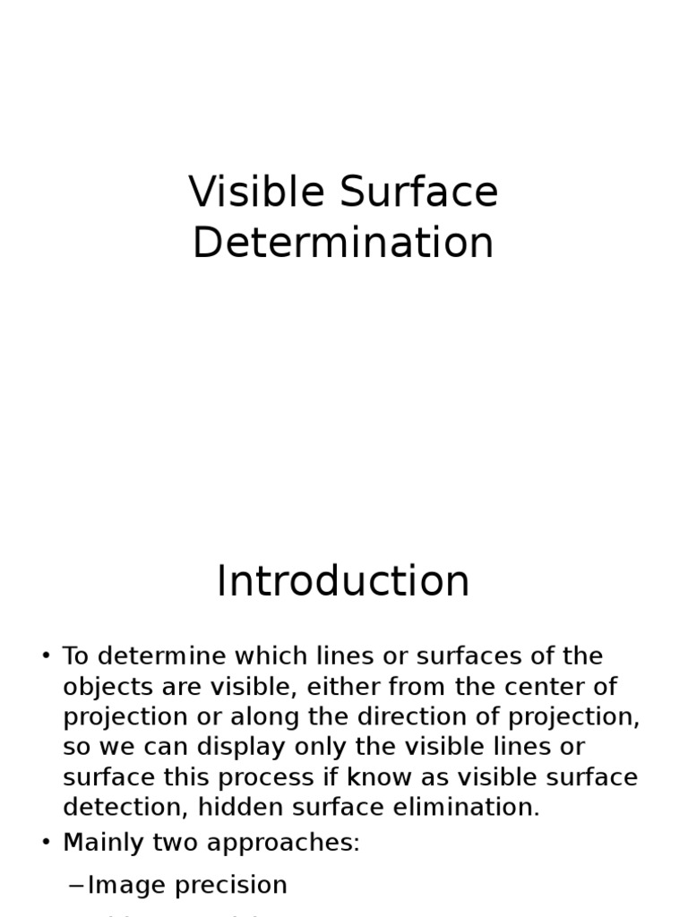 Visible Surface Determination | PDF | Rendering (Computer Graphics ...