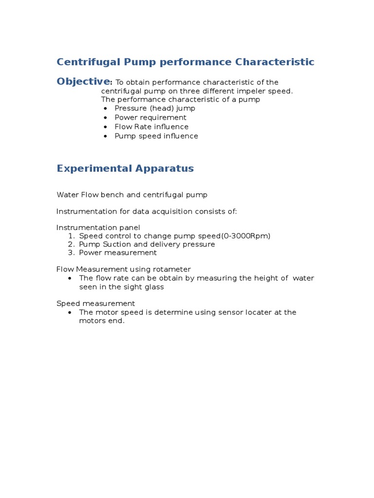 Centrifugal Pump Performance Analysis | PDF | Pump | Power (Physics)