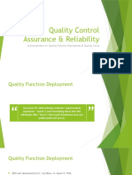 Quality Control Assurance & Reliability: - A Presentation For Quality Function Deployment & Quality Circle