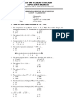 Mathematics Test Class VII SMP