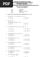 Mathematics Test Grade VIII SMP