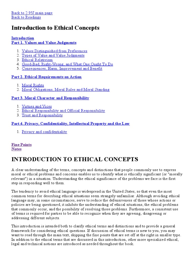 Introduction To Ethical Concepts | PDF | Privacy | Morality