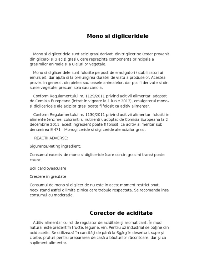 Mono Si Digliceridele | PDF