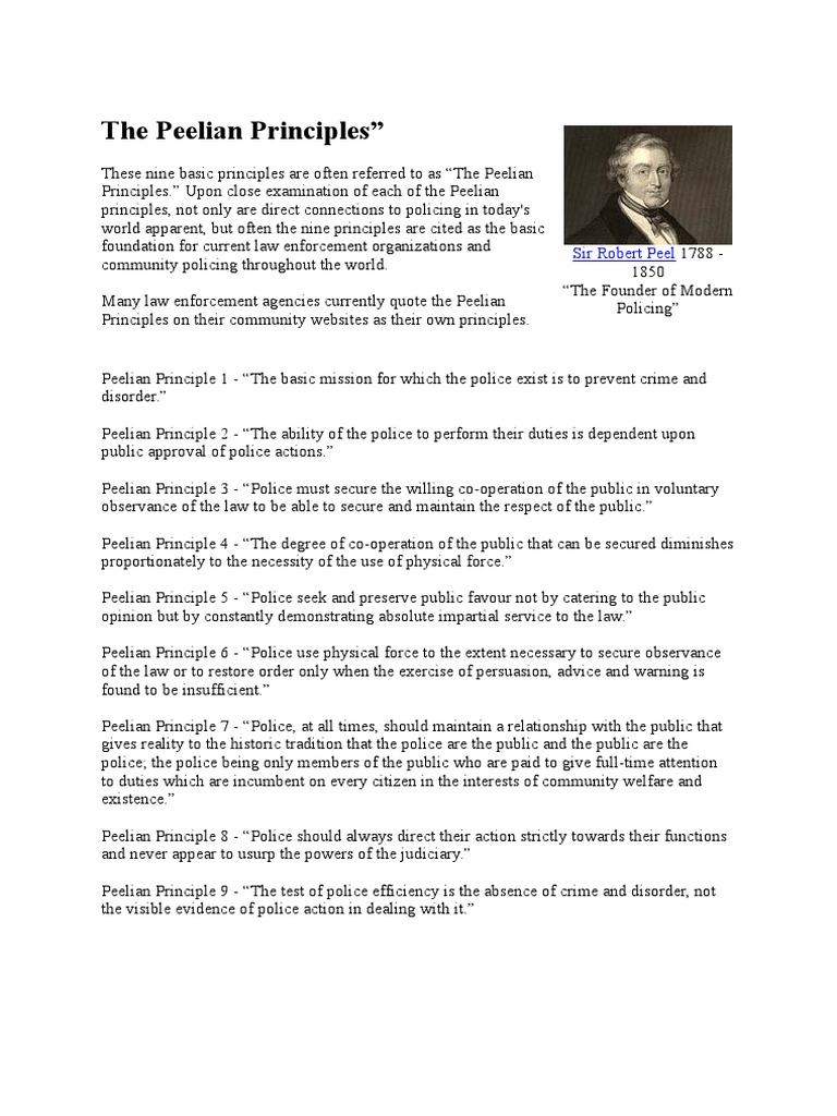 The Peelian Principles"