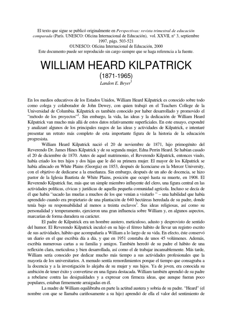 William Heard Kilpatrick Pragmatismo Democracia