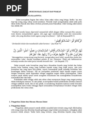 Hukum Haji Zakat Dan Wakaf