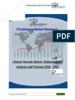 Persistence Market Research: Lithium Fluoride Market: Global Industry Analysis and Forecast 2016 - 2022