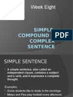 Simple, Compound & Complex Sentence