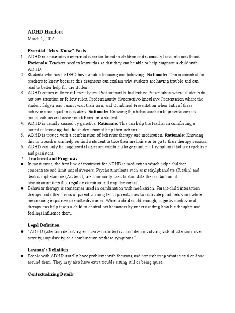 Understanding ADHD Classifications | PDF | Attention Deficit ...