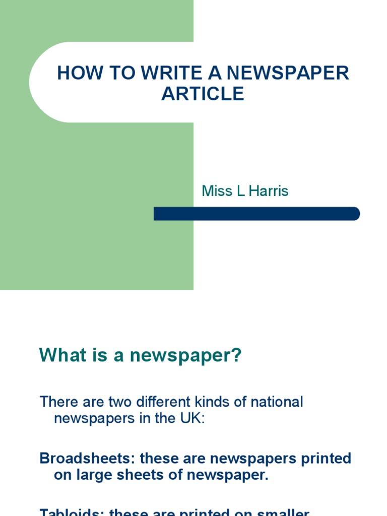 Writing Effective Newspaper Articles | PDF | Newspaper And Magazine