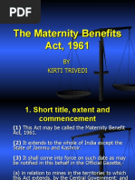 Presentation The Maternity Benefits Act, 1961