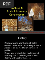 Lecture 4 Brick Masonry Construction PDF