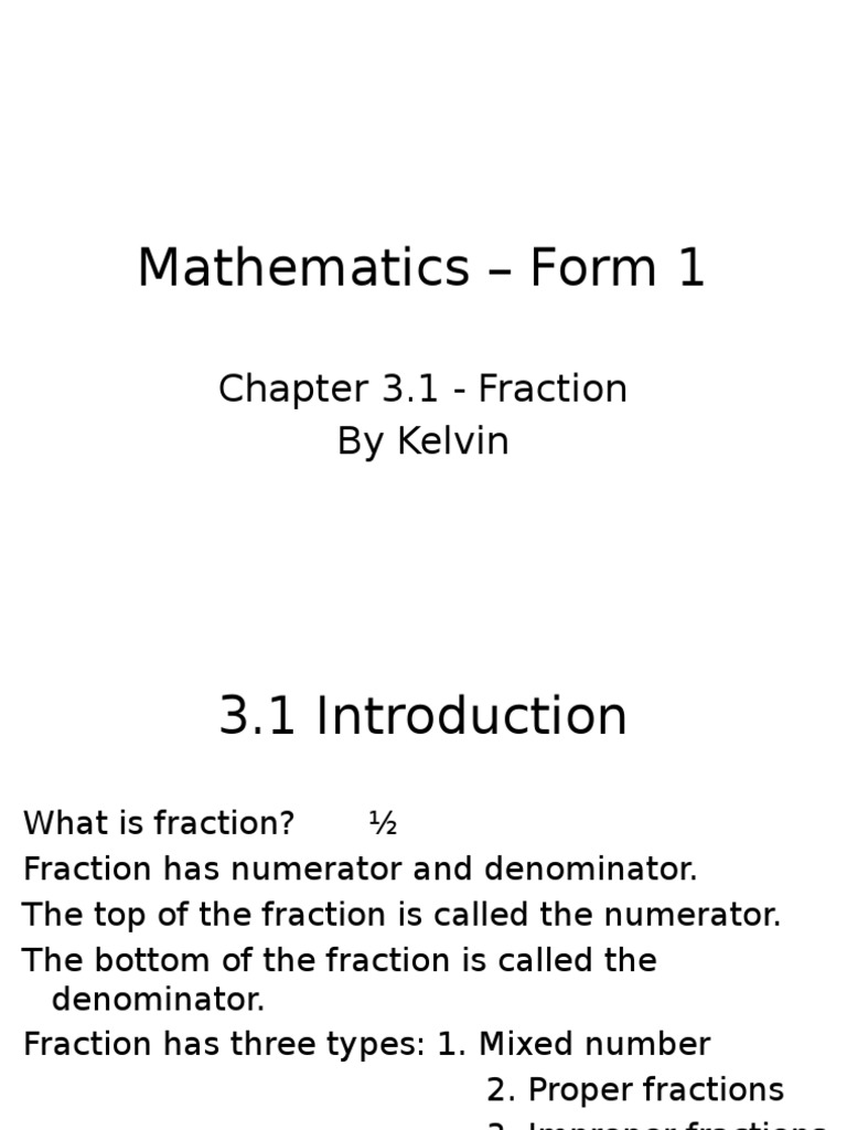 Math Chapter 3.1 Form 1 by Kelvin | PDF | Teaching Methods & Materials ...