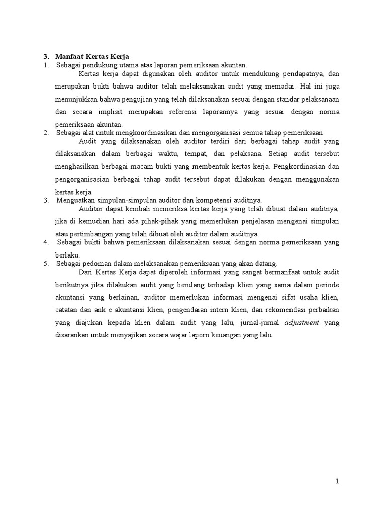 Manfaat Kertas Kerja Audit 1