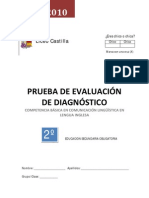 Prueba Evaluación Diagnóstico Inglés 2º ESO Liceo Castilla - 2009 - 2010 - Portada