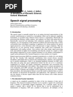 Speech Signal Processing: A Handbook of Phonetic Science