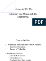 Welcome To IEN 754: Reliability and Maintainability Engineering