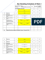 Bar Bending Schedule of Main Slab: 1 Slab Reinforcement Detail (Grid A)