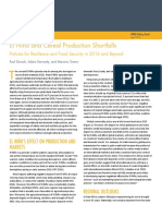 El Niño and Cereal Production Shortfalls: Policies For Resilience and Food Security in 2016 and Beyond