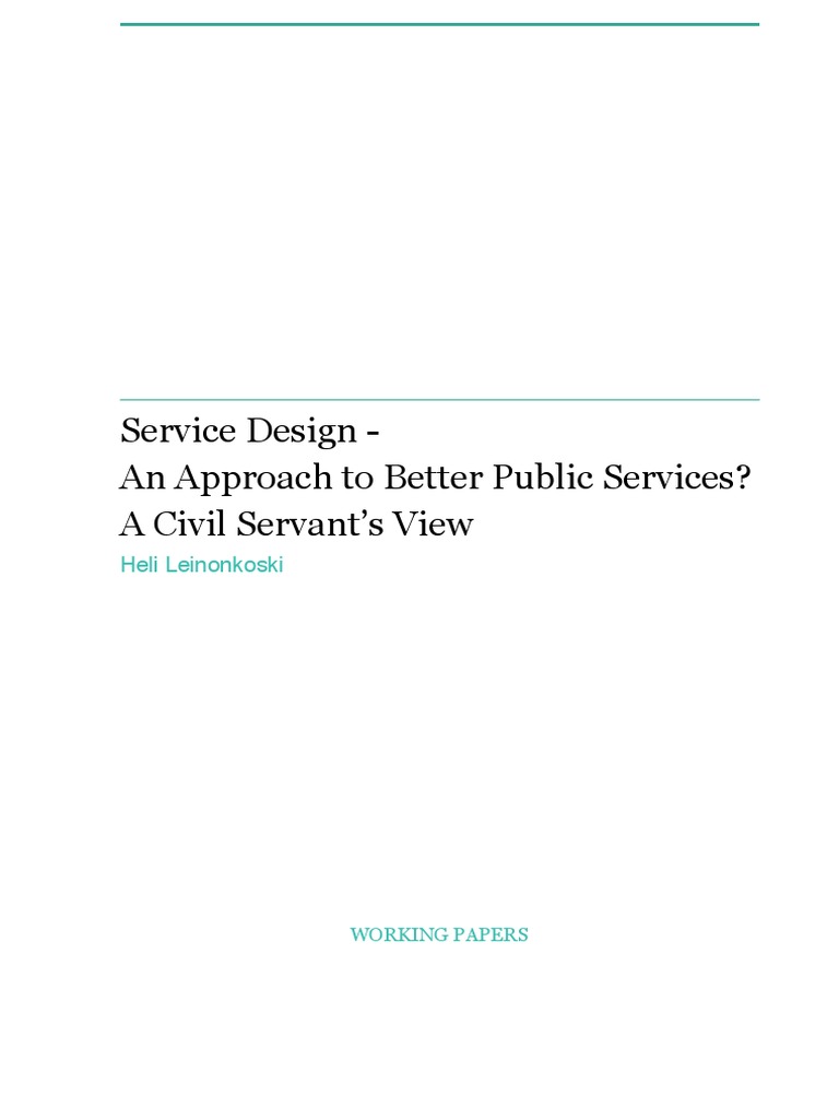 Service Design for Civil Servants | PDF | Design Thinking | Design