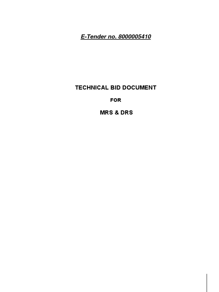 Technical Specifications for DRS & MRS | PDF | Specification (Technical ...