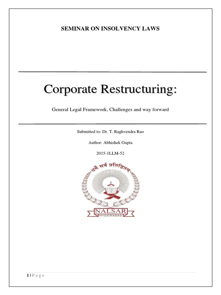 Corporate Restructuring PDF | PDF | Mergers And Acquisitions | Takeover