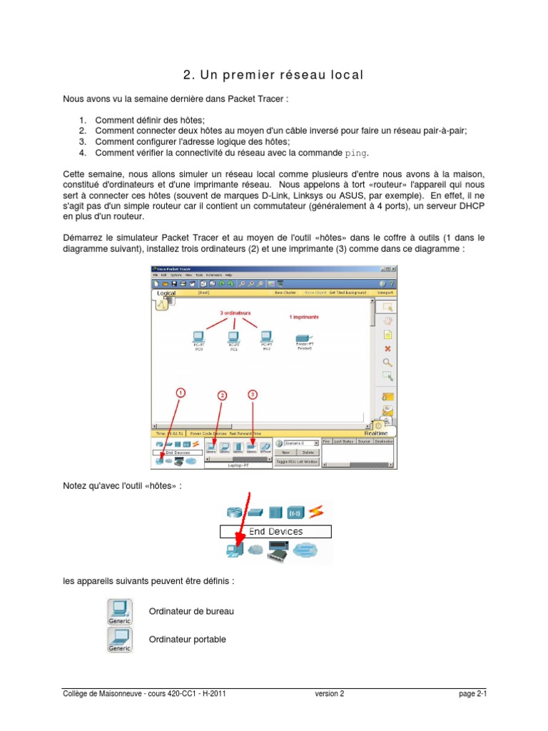 Exercice sur le réseau local avec Packet Tracer | PDF | Serveur ...