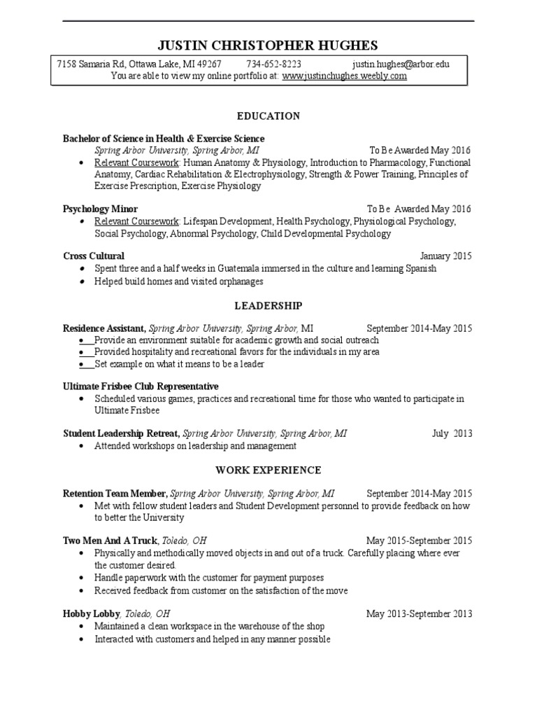 Justin C Hughes Resume | PDF