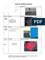 Lista de Precios Laminas Acusticas
