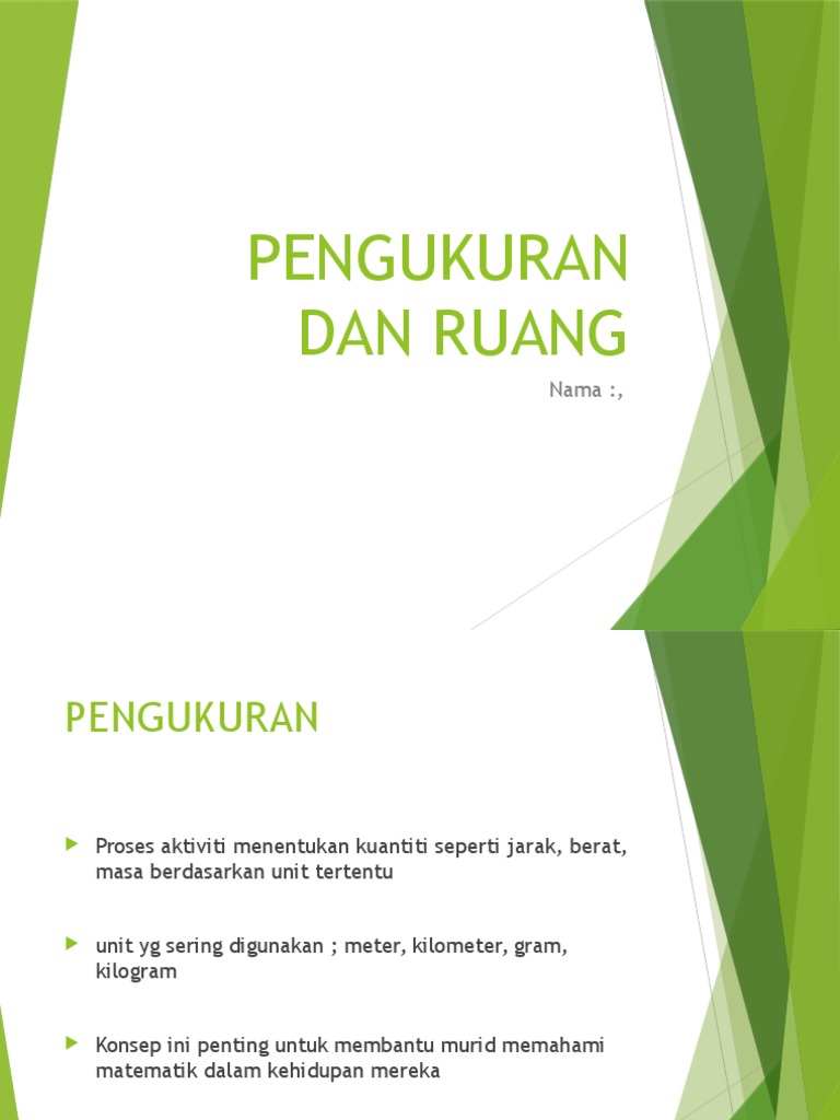 Aktiviti Pengajaran Pengukuran Dan Ruang Pdf