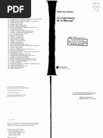 Nancy, Jean-luc - La Experiencia de La Libertad