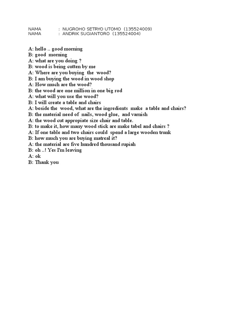 Woodworking Conversation Transcript | PDF