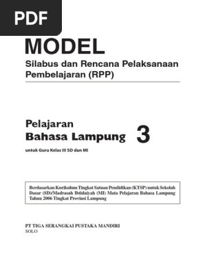 Rpp Bahasa Lampung Sd 3