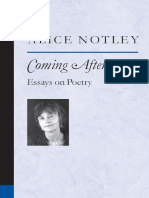 (Poets On Poetry) Notley, Alice-Coming After - Essays On Poetry-University of Michigan Press (2005)