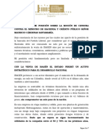 Constancia de Mi Posición Sobre La Moción de Censura Contra El Ministro de Hacienda y Crédito Público Señor Mauricio Cárdenas Santamaría.