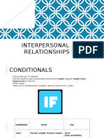 Interpersonal Relationships: Warm Up Conditionals Mini Project